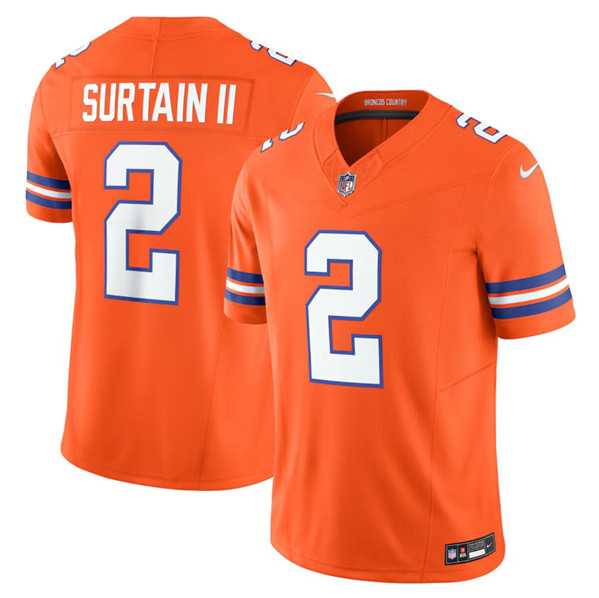 Men & Women & Youth Denver Broncos #2 Pat Surtain II Orange Mile High Collection F.U.S.E. 1977 Throwback Vapor Limited Stitched Jersey,We sell and wholesale Men & Women & Youth Denver Broncos #2 Pat Surtain II Orange Mile High Collection F.U.S.E. 1977 Throwback Vapor Limited Stitched Jersey on line form chian!
